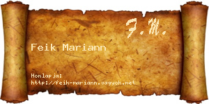 Feik Mariann névjegykártya