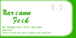 mariann feik business card